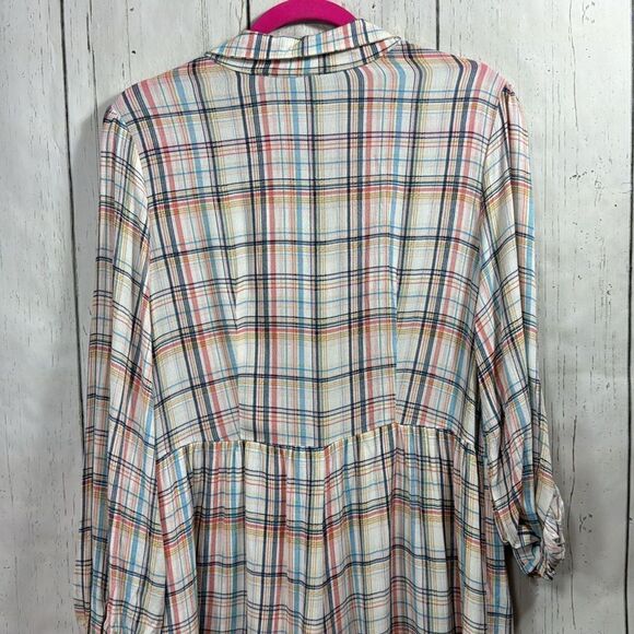 Coco + Jaimeson Plaid Long Sleeve Button Front Romper Multicolor Check Size L - Picture 15 of 16